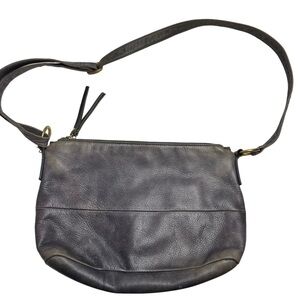 OSGOODE MARLEY Crossbody Zip Sof Purse RFID Block Leather Bag Gray 3 Compartment